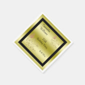 Serviette En Papier Parties scintillant d'or et papillon mousseux 75e (Coin)
