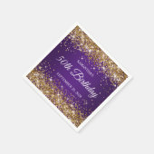 Serviette En Papier Parties scintillant d'or et Royal Purple 50e anniv (Coin)
