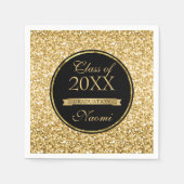 Serviette En Papier Parties scintillant D'Or Et Ruban (Devant)