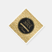 Serviette En Papier Parties scintillant D'Or Et Ruban (Coin)