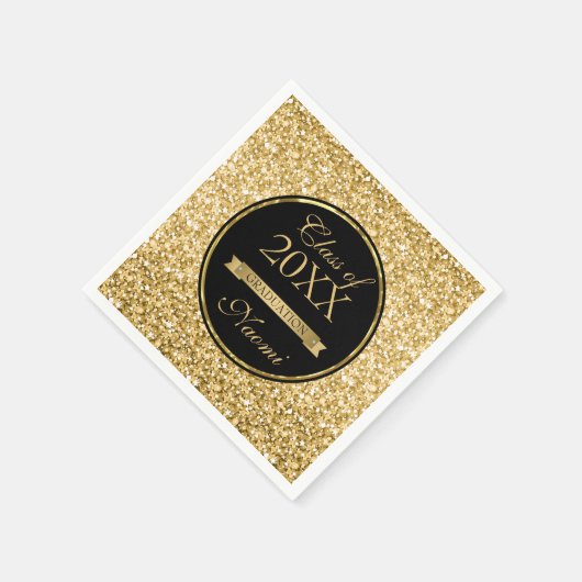 Serviette En Papier Parties scintillant D'Or Et Ruban (Coin)