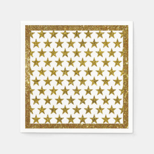 Serviette En Papier Parties scintillant d'or étoiles serviettes