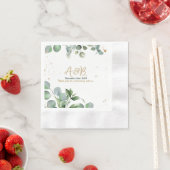 Serviette En Papier Parties scintillant d'or Eucalyptus - Mariage vert (En situation)