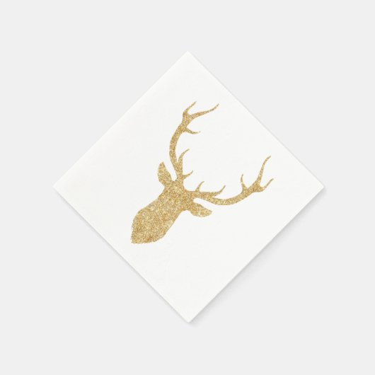Serviette En Papier Parties scintillant d'or Faux Cerf de Noël (Coin)