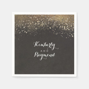 Serviette En Papier Parties scintillant d'or Glam Vintage Wedding