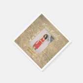 Serviette En Papier Parties scintillant d'or heureux 15e anniversaire  (Coin)