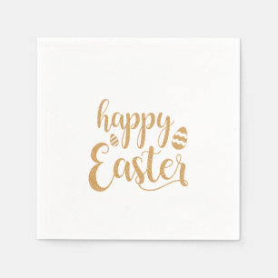 Serviette En Papier Parties scintillant d'or Joyeux Oeuf de Pâques
