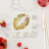 Serviette En Papier Parties scintillant d'or lèvres #5 (En situation)