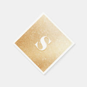 Serviette En Papier Parties scintillant d'or Luxe Monogram personnalis (Coin)