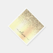 Serviette En Papier Parties scintillant d'or Monogramme métallique Nom (Coin)