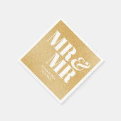 Serviette En Papier Parties scintillant d'or Mr & Mr Mariage personnal (Coin)
