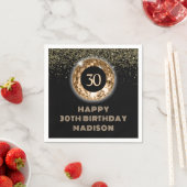 Serviette En Papier Parties scintillant d'or noir 30e anniversaire (En situation)