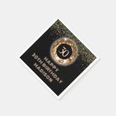 Serviette En Papier Parties scintillant d'or noir 30e anniversaire (Coin)