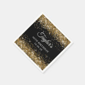 Serviette En Papier Parties scintillant d'or Noir 40e anniversaire (Coin)