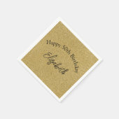 Serviette En Papier Parties scintillant d'or noir serviettes d'anniver (Coin)