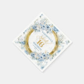 Serviette En Papier Parties scintillant d'or Pastel Blue Sweet sixteen (Coin)