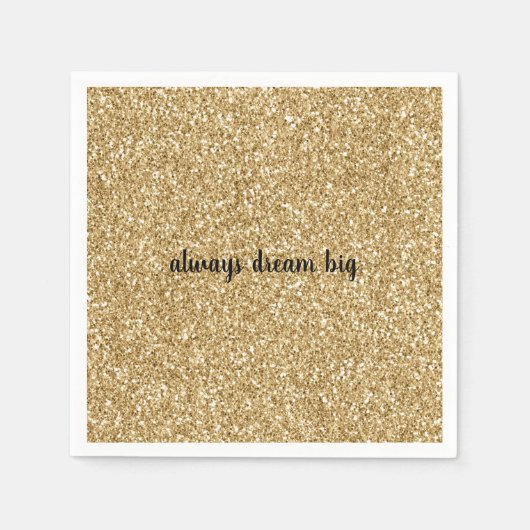Serviette En Papier Parties scintillant d'or personnalisée (Devant)