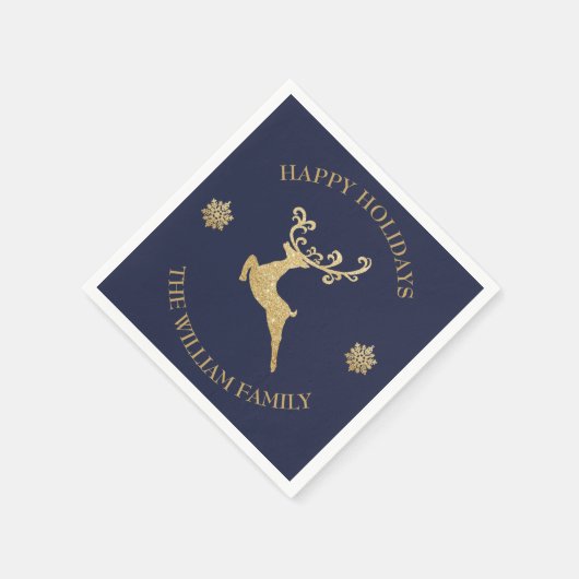 Serviette En Papier Parties scintillant d'or personnalisée Reindeer Ha (Coin)