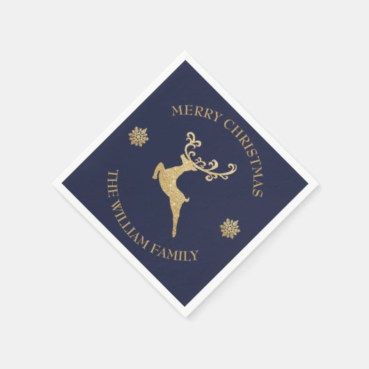 Serviette En Papier Parties scintillant d'or personnalisée Reindeer No (Coin)