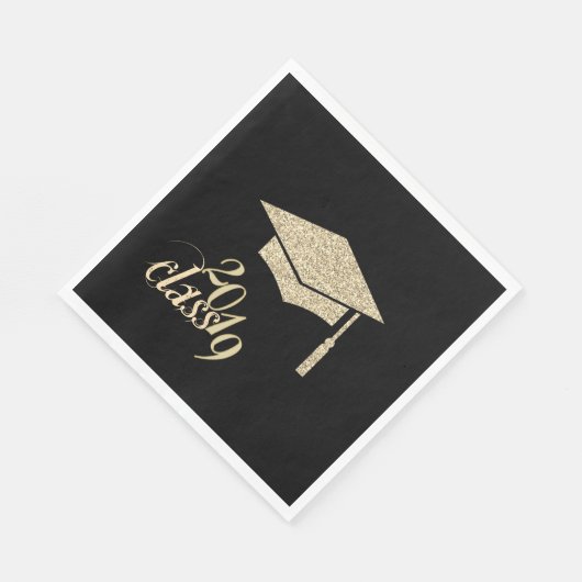 Serviette En Papier Parties scintillant d'or - Plafond de graduation, (Coin)