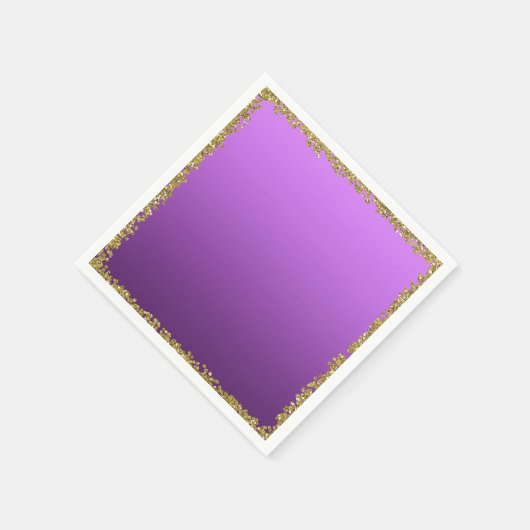 Serviette En Papier Parties scintillant d'or pourpre trempé Glam Spark (Coin)