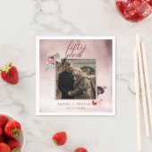 Serviette En Papier Parties scintillant d'or rose 50 ans Mariage Anniv (En situation)