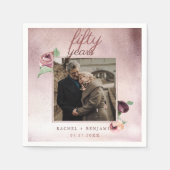 Serviette En Papier Parties scintillant d'or rose 50 ans Mariage Anniv (Devant)