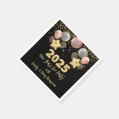 Serviette En Papier Parties scintillant d'or Rose du Nouvel An 2025 (Coin)