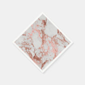 Serviette En Papier Parties scintillant d'or Rose en marbre moderne (Coin)