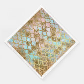 Serviette En Papier Parties scintillant d'or rose Iridescente Balances (Coin)