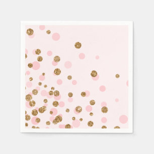 Serviette En Papier Parties scintillant d'or rose mignonne moderne fêt