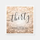 Serviette En Papier Parties scintillant d'or Rose moderne lumières 30e (Devant)