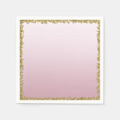Serviette En Papier Parties scintillant d'or rose vif Glam Sparkle Par (Devant)