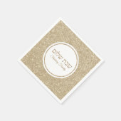 Serviette En Papier Parties scintillant d'or Shalom Shabbat Juif Perso (Coin)