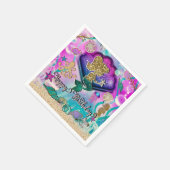 Serviette En Papier Parties scintillant d'or Sirène et coquilles sous (Coin)