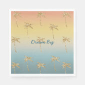 Serviette En Papier Parties scintillant d'or Sunset Palm Trees (Devant)