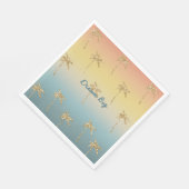 Serviette En Papier Parties scintillant d'or Sunset Palm Trees (Coin)