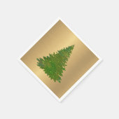 Serviette En Papier Parties scintillant d'or verte tendance Noël (Coin)