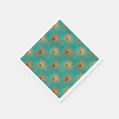 Serviette En Papier Parties scintillant élégante Peacock Feathers Moti (Coin)