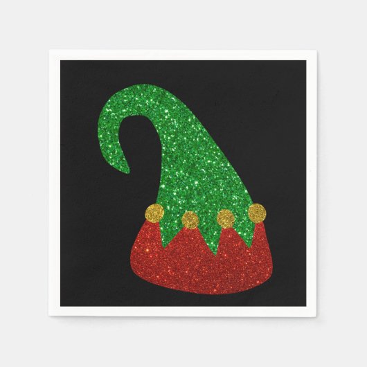 Serviette En Papier Parties scintillant Elf Casquette serviettes (Devant)