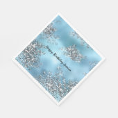 Serviette En Papier Parties scintillant en argent bleu Aqua (Coin)