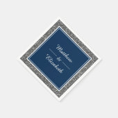 Serviette En Papier Parties scintillant en argent Faux Marine Mariage (Coin)