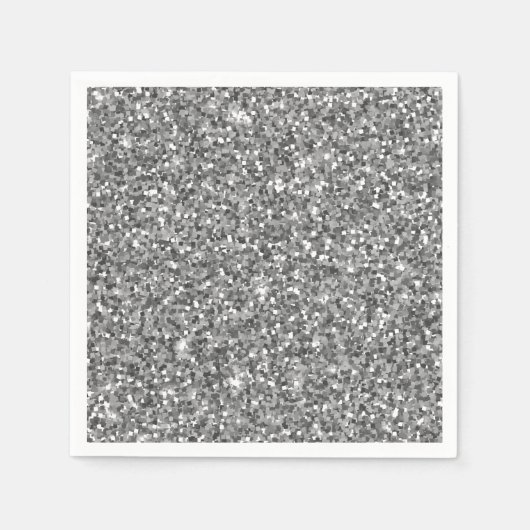 Serviette En Papier Parties scintillant en argent Napkin (Devant)