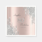 Serviette En Papier Parties scintillant en argent Rose Gold 80e (Devant)