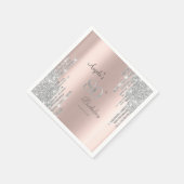 Serviette En Papier Parties scintillant en argent Rose Gold 80e (Coin)
