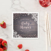 Serviette En Papier Parties scintillant en dentelle rousse baby shower (En situation)