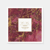 Serviette En Papier Parties scintillant en marbre Mariage Bourgogne Go (Devant)