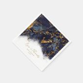 Serviette En Papier Parties scintillant en marbre Mariage Marine Blue  (Coin)