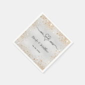 Serviette En Papier Parties scintillant en or argenté m. mrs coeur mar (Coin)