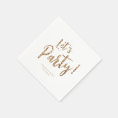 Serviette En Papier parties scintillant en or brillant customisé  fêto (Coin)